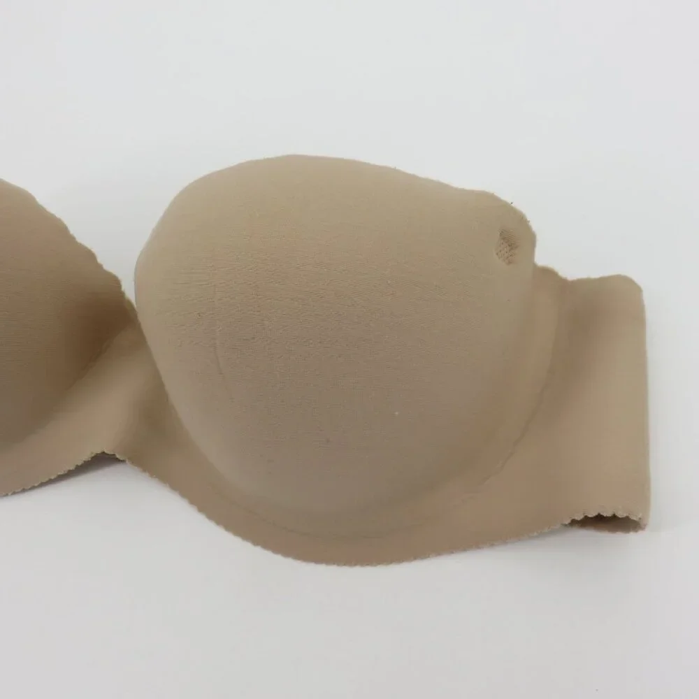 Victorias Secret 32B Bra Angels Secret Embrace Beige Underwire Padded Strapless - Picture 5 of 15